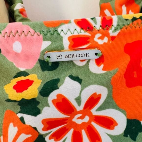 BERLOOK Women's Tie Floral Sexy One-Piece Tankini Swimsuit Size Small - Picture 7 of 7